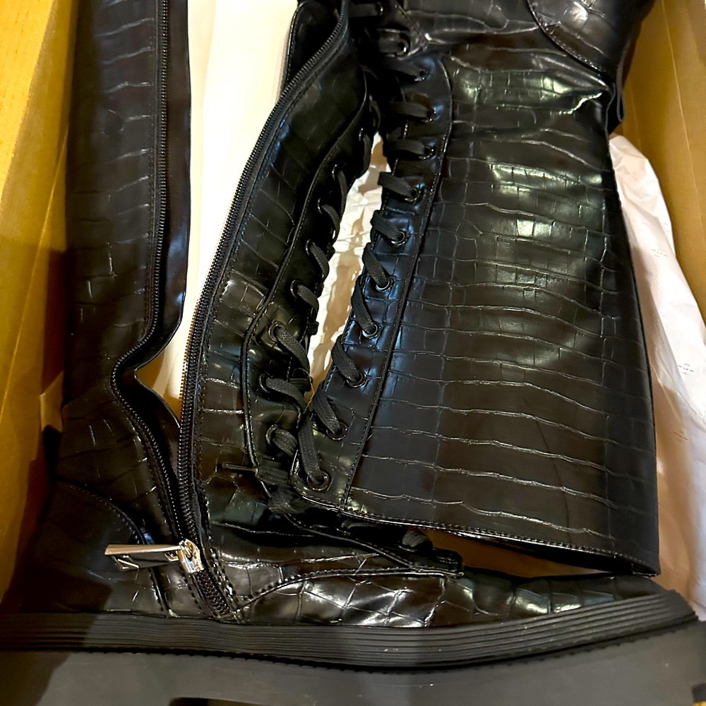 Zara collection is 20 knee high boots worn 2x